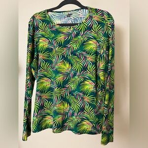 Lands End Tropical stretch top Size L